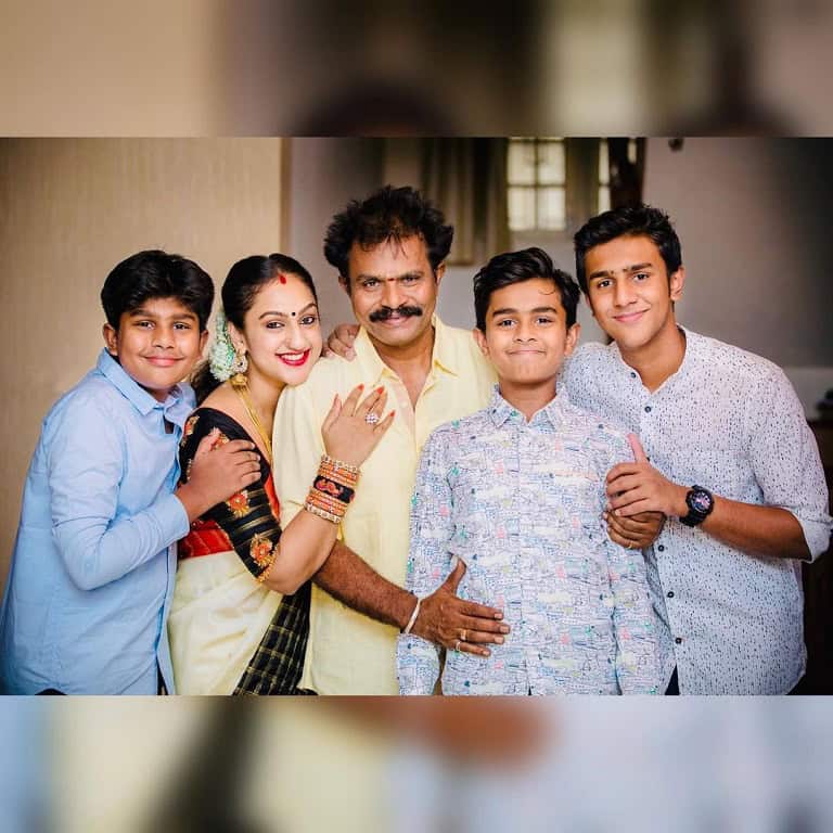 Hari with his wife and their sons.