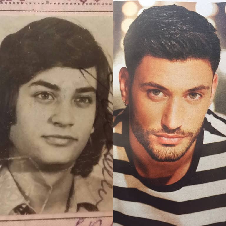 Giovanni Pernice compared a photo of his dad and himself.