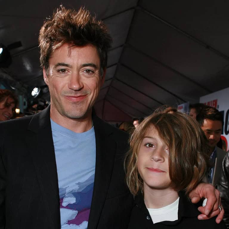 Indio with his dad, Robert Downey Jr, when he was young.