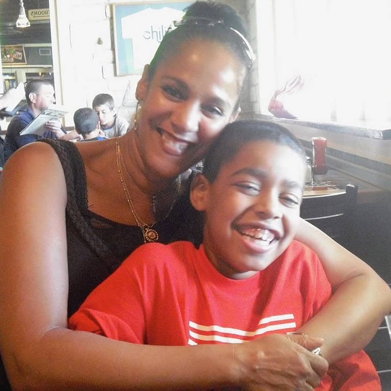Julian Strawther with his mom.